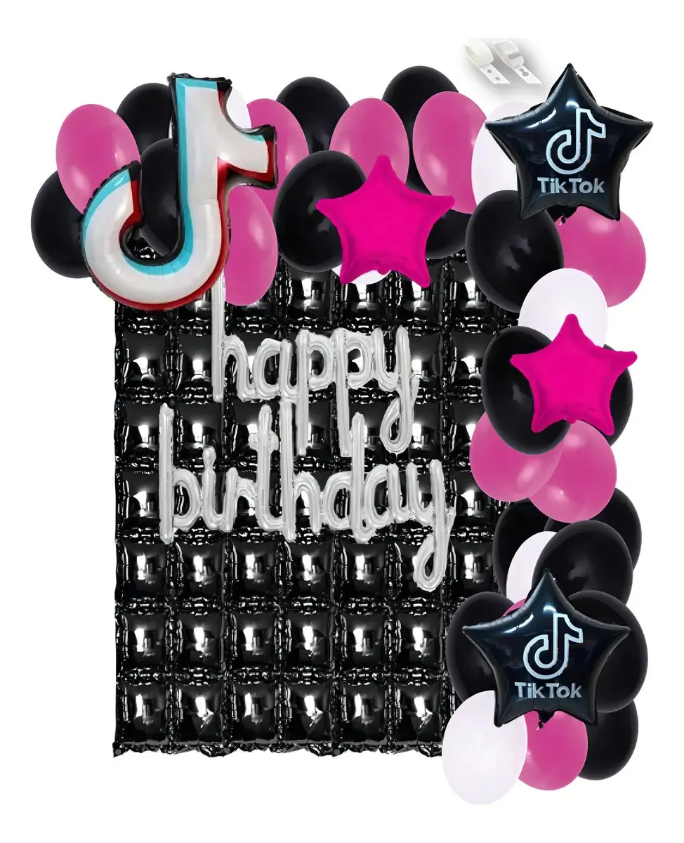 Kit decorativo de balões e cortinas Tik Tok Influencer X82