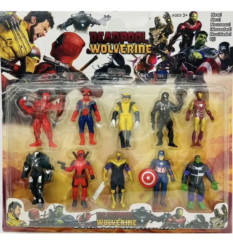 Kit Com 10 Bonecos Deadpool Vs Wolverine Presente De Natal