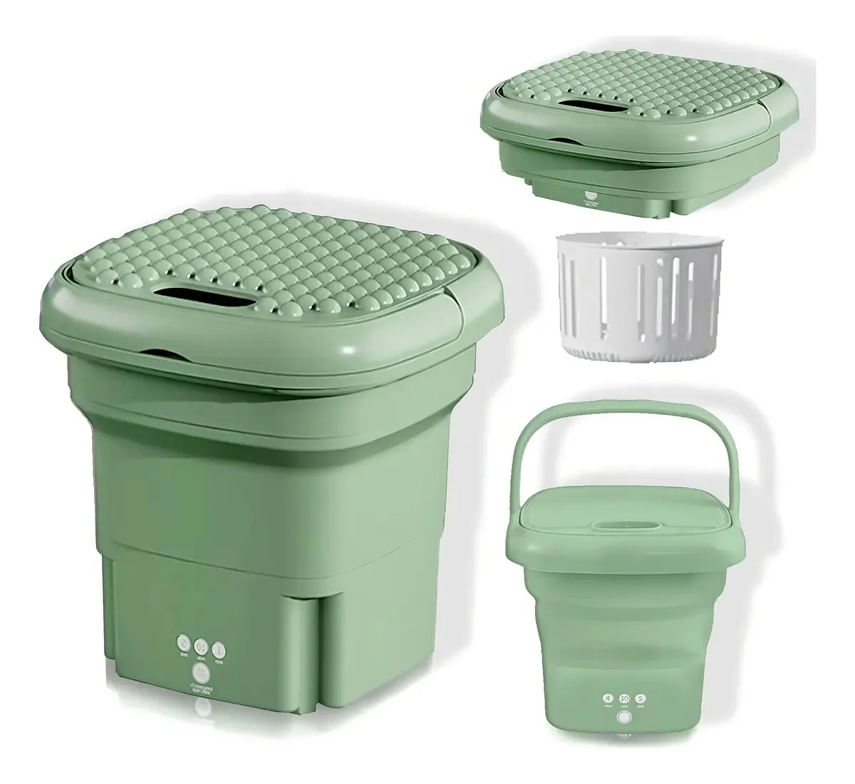 Lavadora dobrável e portátil, Mini lavadora portátil, Lavagem