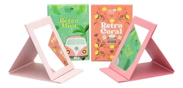 Espelhos de maquilhagem modernos com moldura verde clara