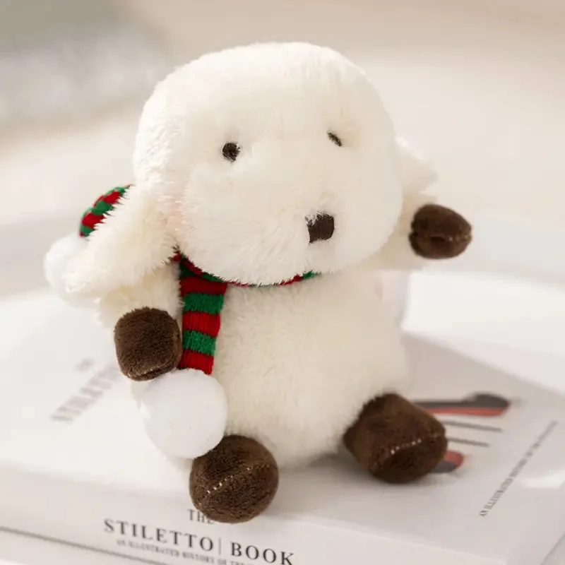 Boneca de Natal em forma de animal, lenço de árvore de navegação em cor de cordeiro