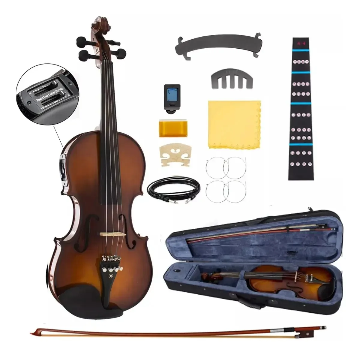 Acabamento fosco de violino 4/4 cor chocolate Jidyous B01mxTCl6