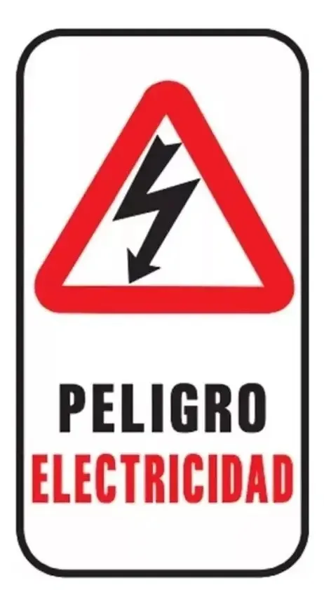 Sinal de perigo de eletricidade Sinalização industrial de 20x36 centímetros feita de poliestireno de alto impacto, boa visibilidade, ideal para uso em fábricas, indústrias e lojas