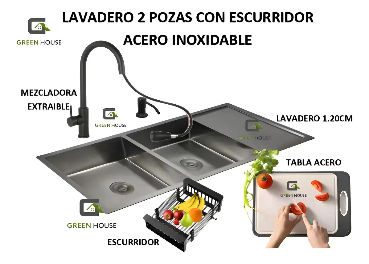 Lavanderia combinada de 1,20 cm, cozinha, 2 piscinas e batedeira Extrai Grey