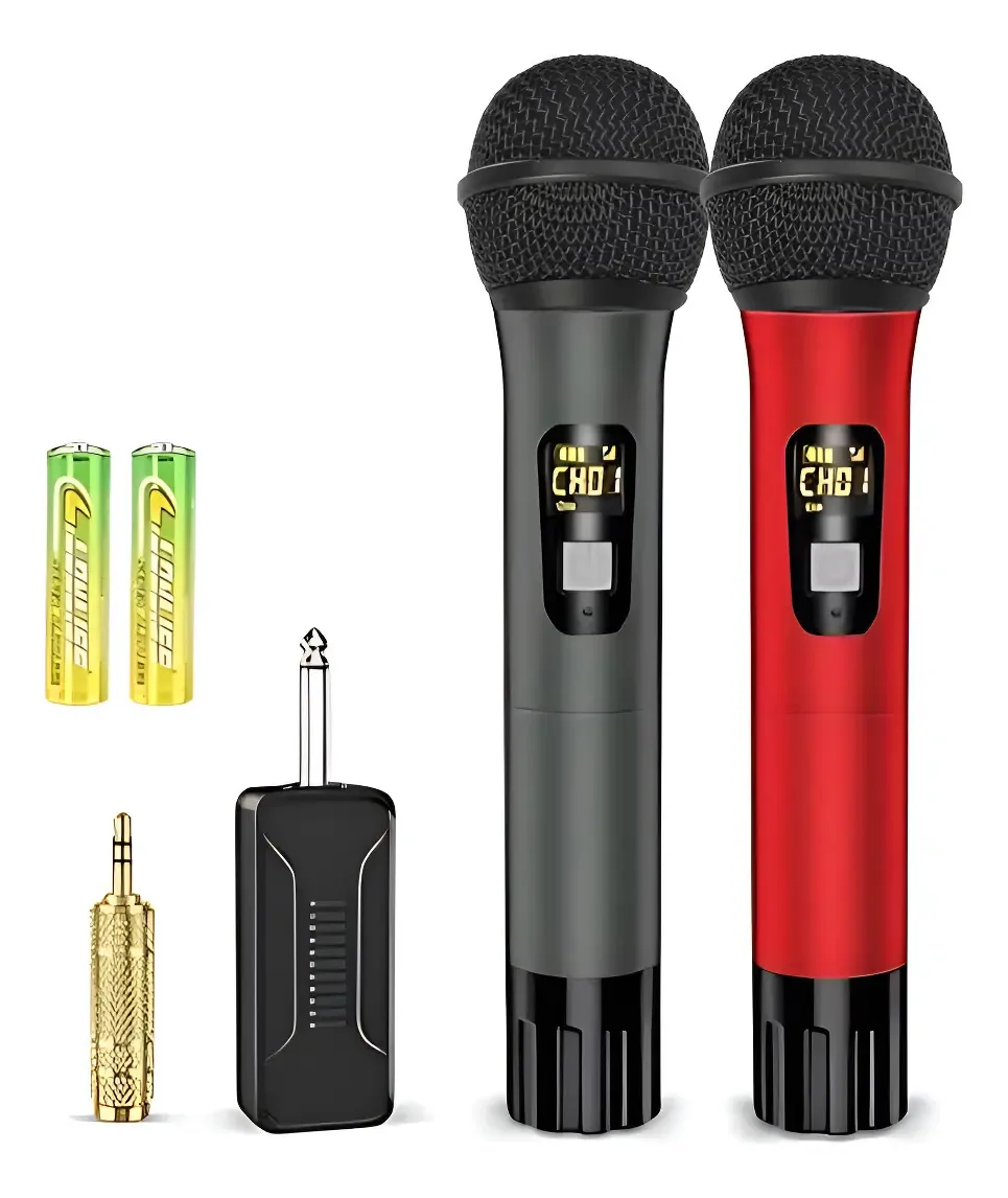 Microfone sem fio profissional, 2 microfones