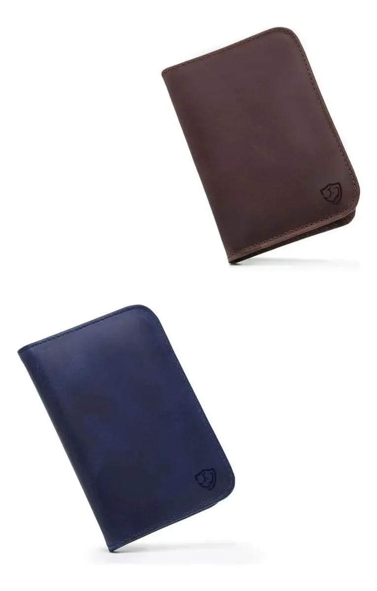 2 Carteiras Masculinas 5100 Luxo Kit Com 1 Azul E 1 Marrom
