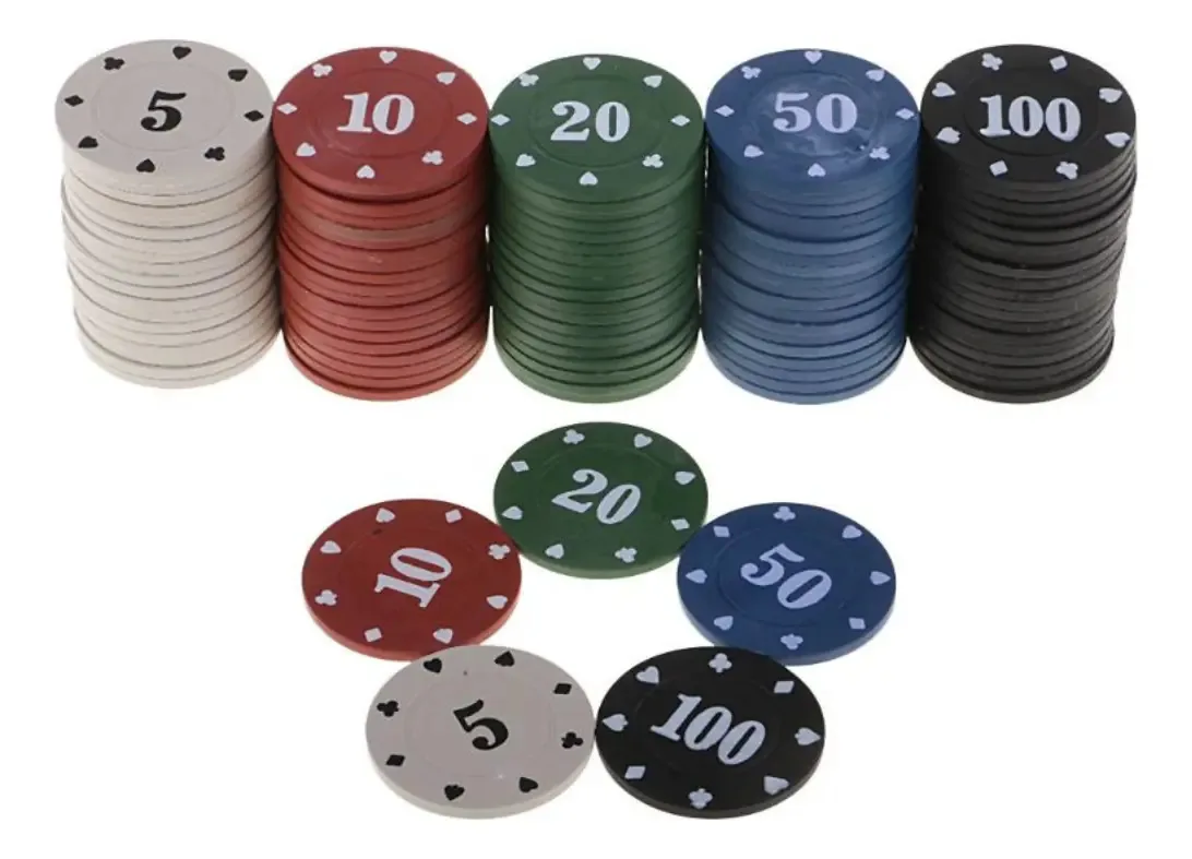 Conjunto profissional de fichas de pôquer recreativo, 50 fichas de jogos de cassino