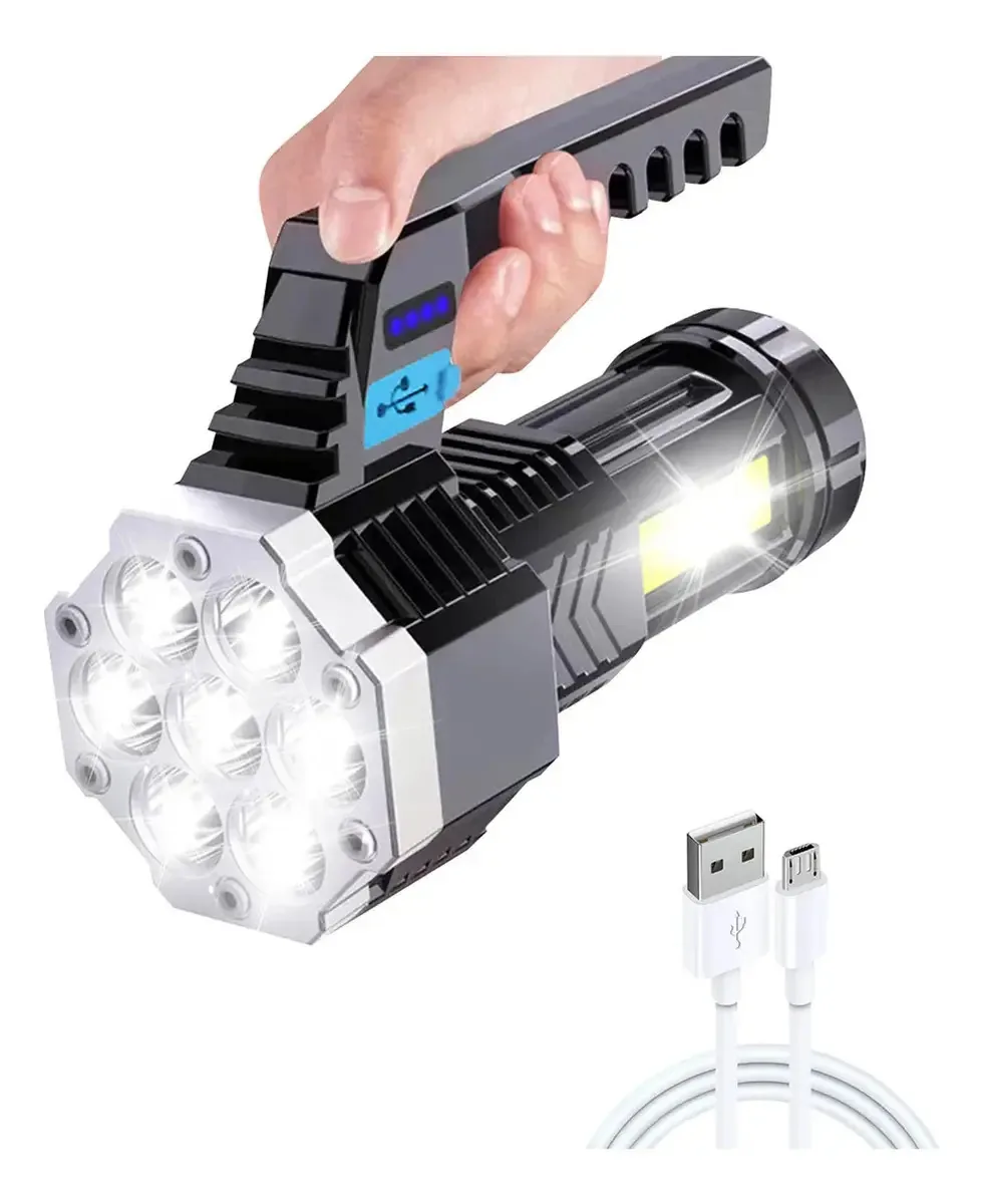 Farol recarregável YKM para surdos, cor da lâmpada: preto, luz branca