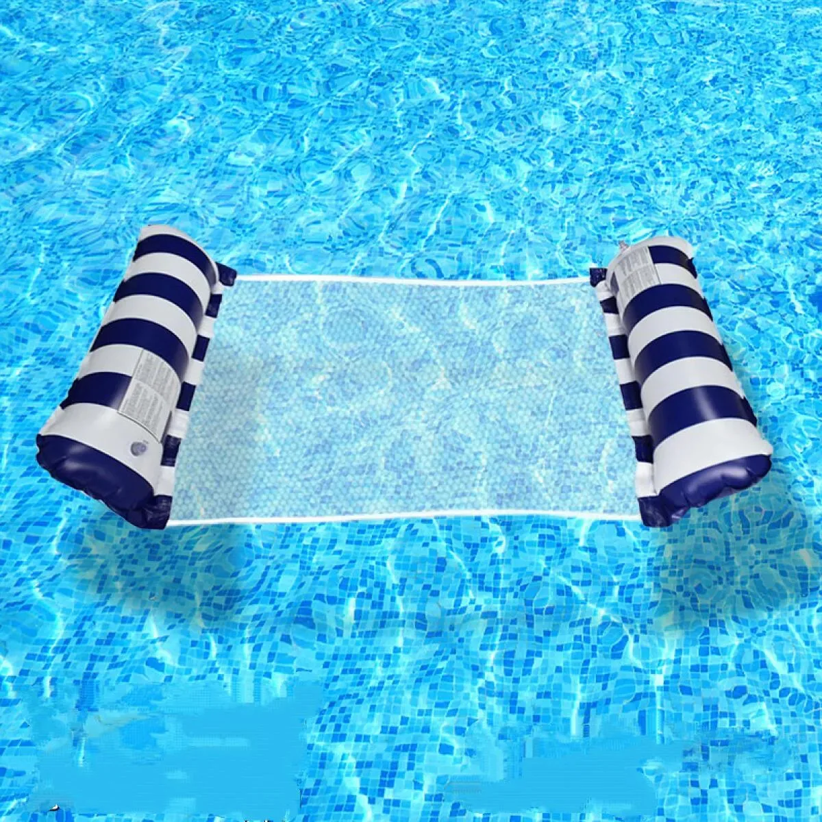 Piscina inflável flutua em brinquedos aquáticos, cor: listra-azul profundo
