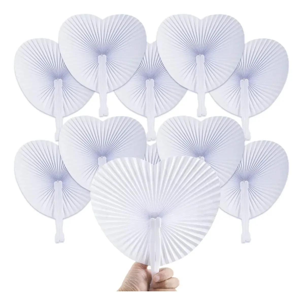 Ventiladores de mão brancos dobráveis baratos - Wholesale Heart