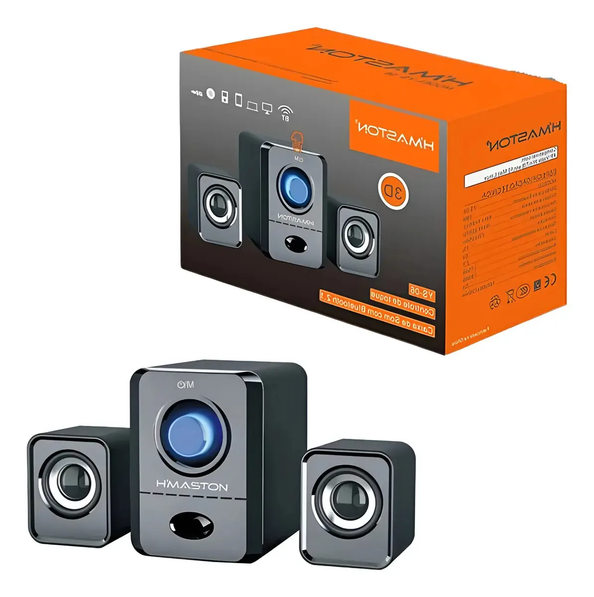Caixa De Som 2.1 Bluetooth Ys-06 Com Subwoofer
