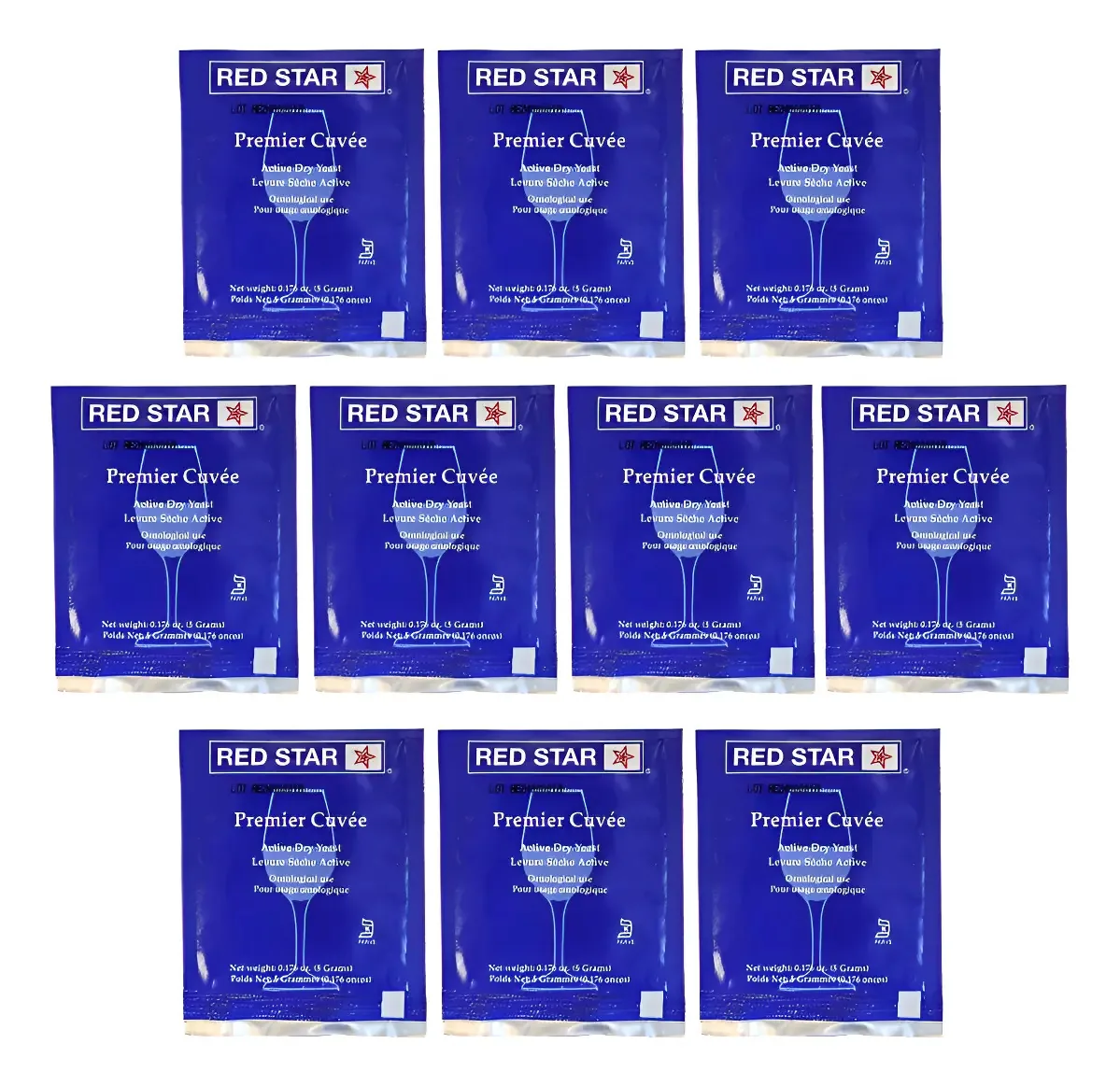 Levedura Premier Cuvée - Pacote Red Star de 10 sachês