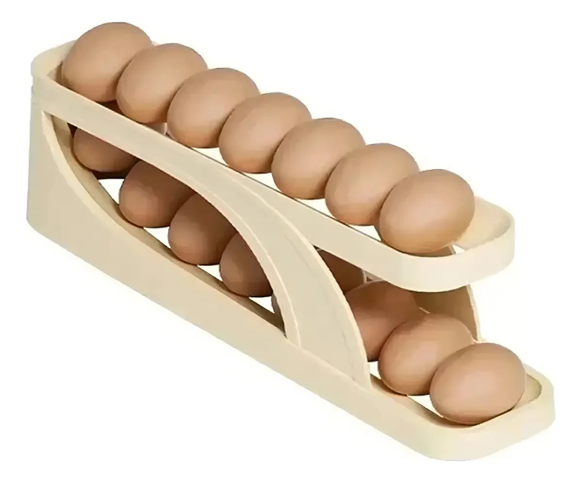Kit 2 Bandeja Organizadora Porta Ovos Dispenser Rolante