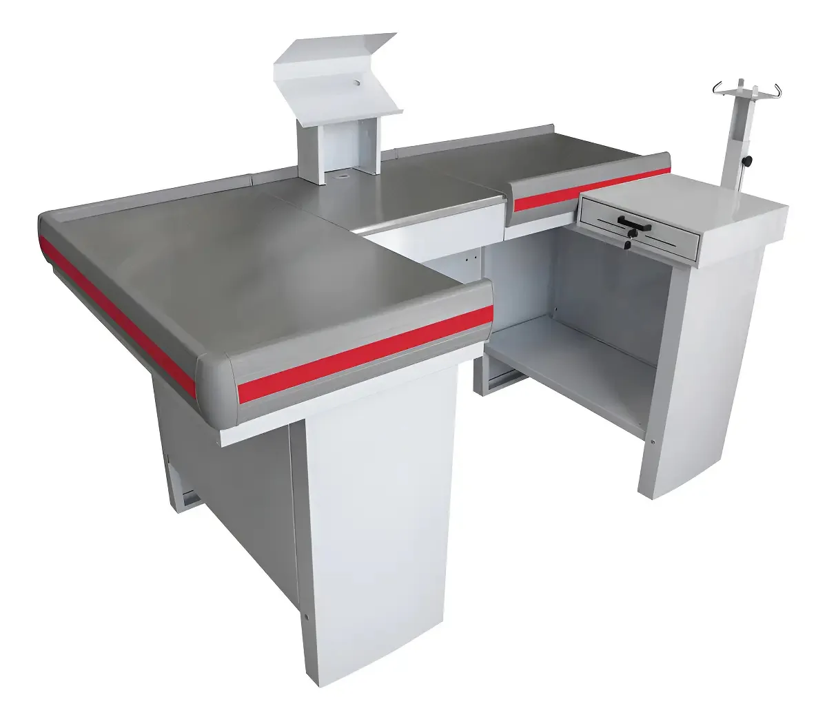 Caixa de pagamento estático Innal BCL18B - branco perfil vermelho com acabamento pintura epóxi - 1.8m x 46.6cm