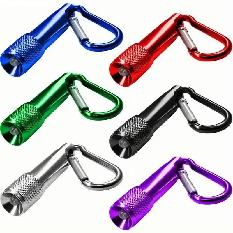 6 peças de chaveiro LED tático, lanternas para exterior, lanterna, luz branca de 6 cores