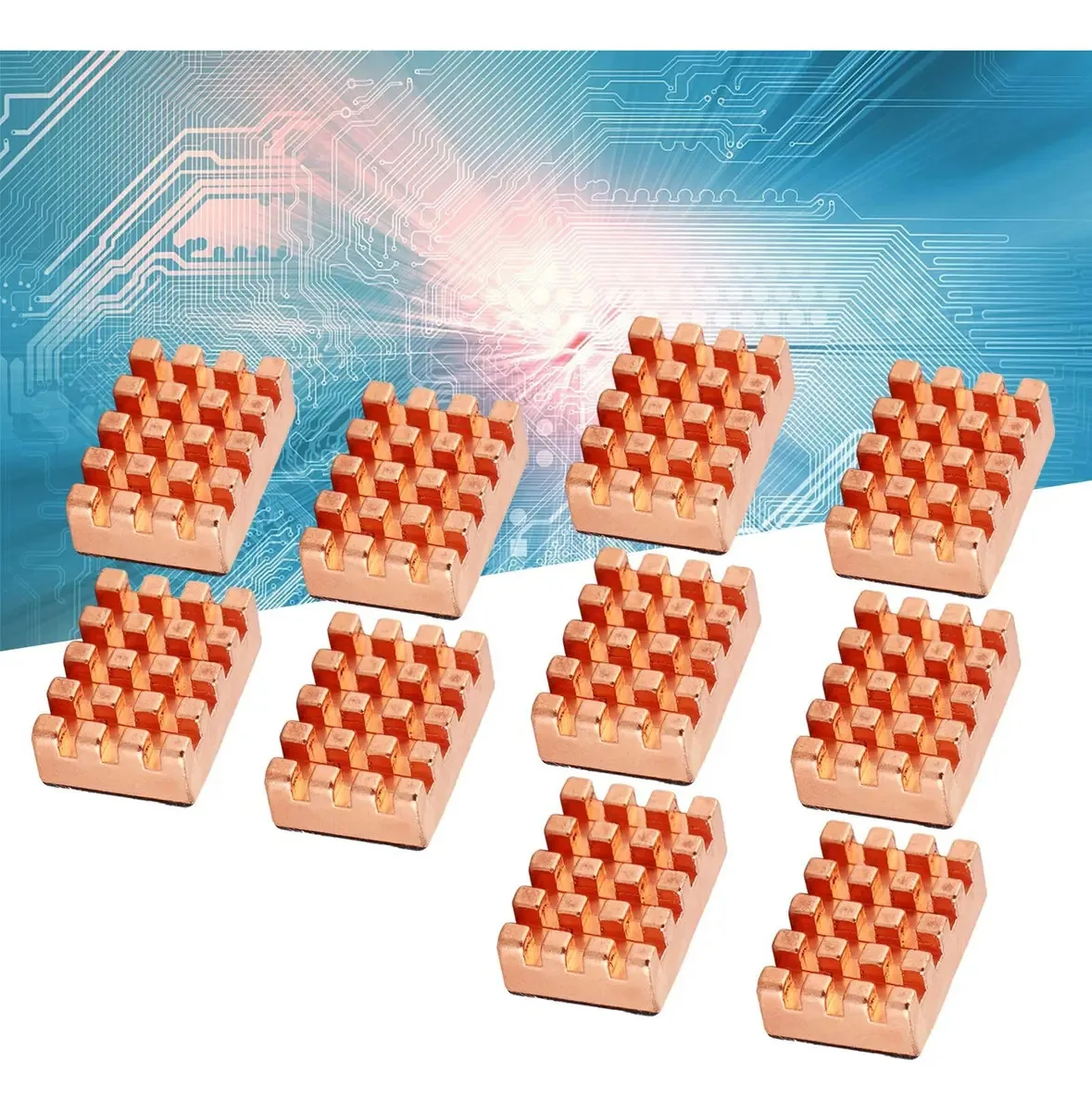 Dissipador de Calor, Ventilador de Refrigeração P15x5x10 Aleta de Refrigeração com Fita Adesiva Térmica para Módulos Placas-Mãe para Amplificadores de PCB Fontes de Alimentação