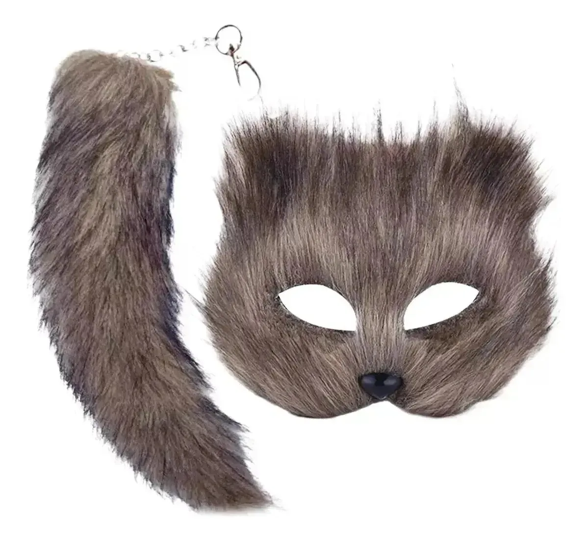 Conjunto de máscaras e cola Therian, máscaras e rabo de raposa