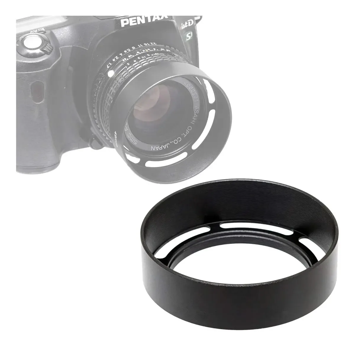 Capucha De Lente Ventilada De 49 Mm De Metal, Capucha De