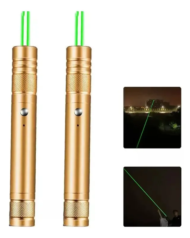 2 * Ponteiro laser verde Ponteiro laser recarregável USB Laser vermelho