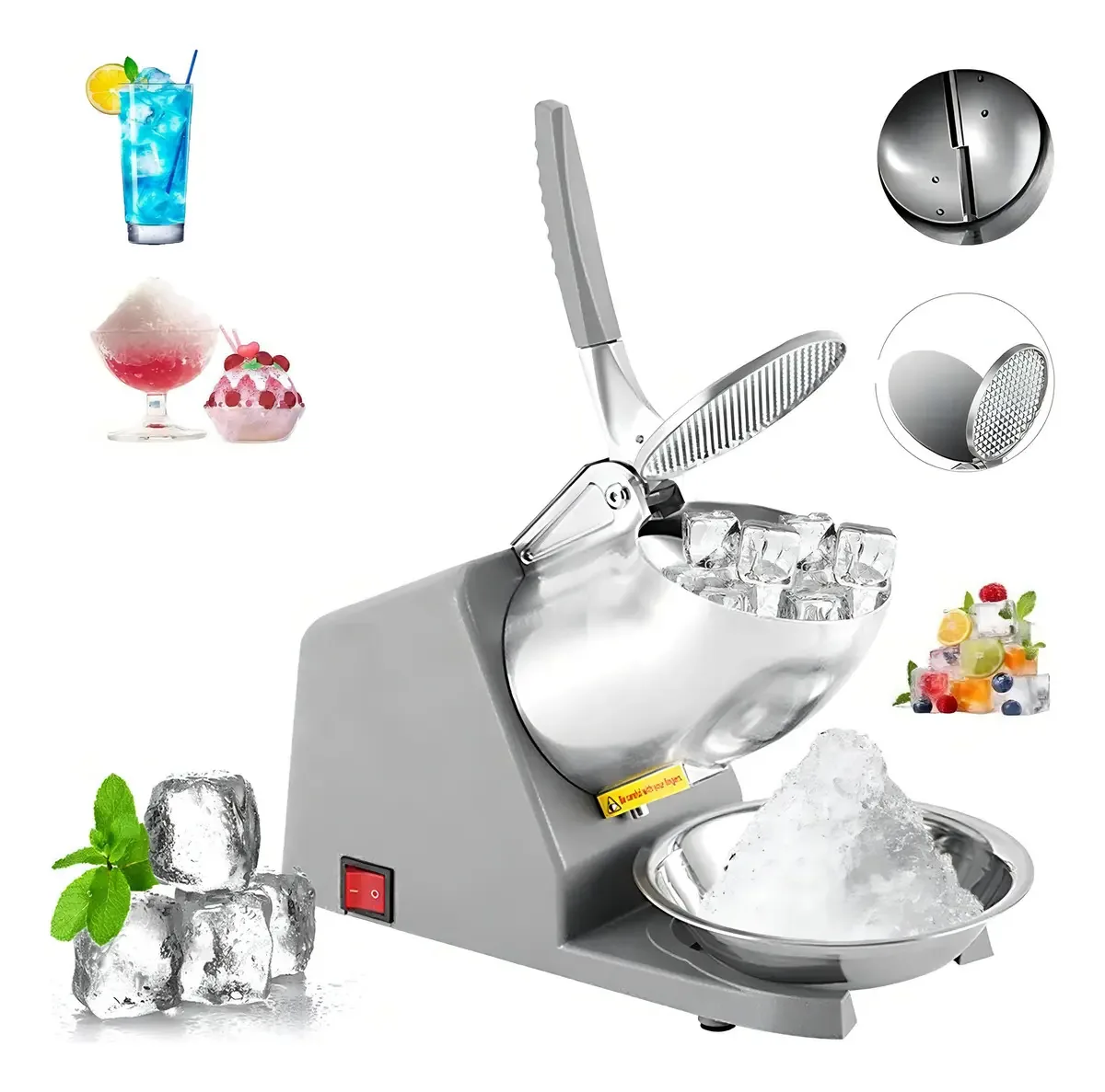 Máquina elétrica de raspagem de gelo Zling Double Knife