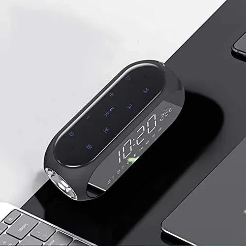 Relógio Portátil de Mesa para Casa, Alto-falante Sem Fio, Despertador para Computador Móvel, Receptor de Rádio Digital, Mini Despertador
