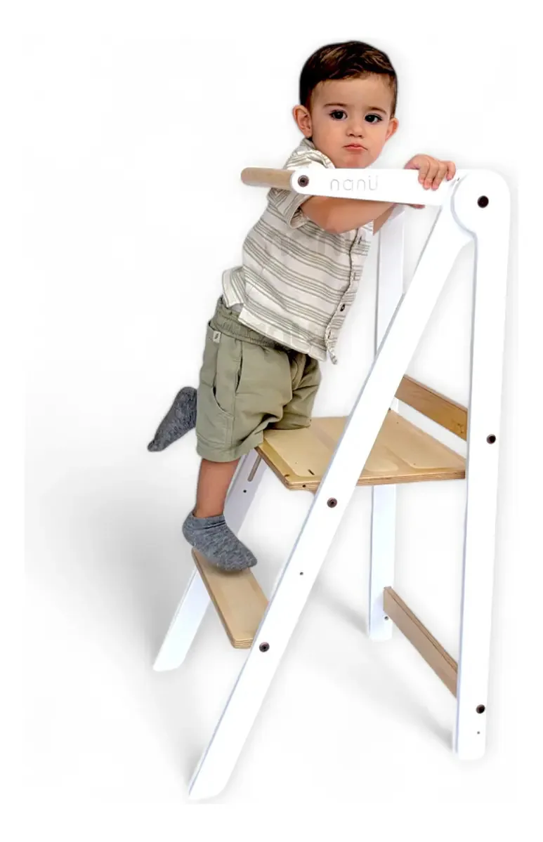 Torre de aprendizagem dobrável Montessori de 2 alturas