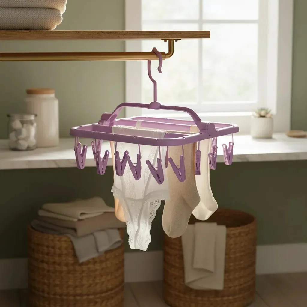 Varal Retrátil Multiuso Roupa Íntima 26 Prendedores Ligbrin