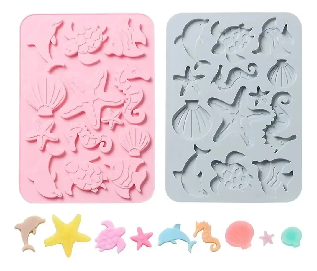 Molde de silicone para aquário marinho 13 - Cor surpresa para confeitaria e cozinha doméstica