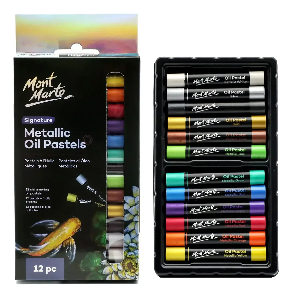 Pastéis metálicos variados vibrantes para artes e ofícios