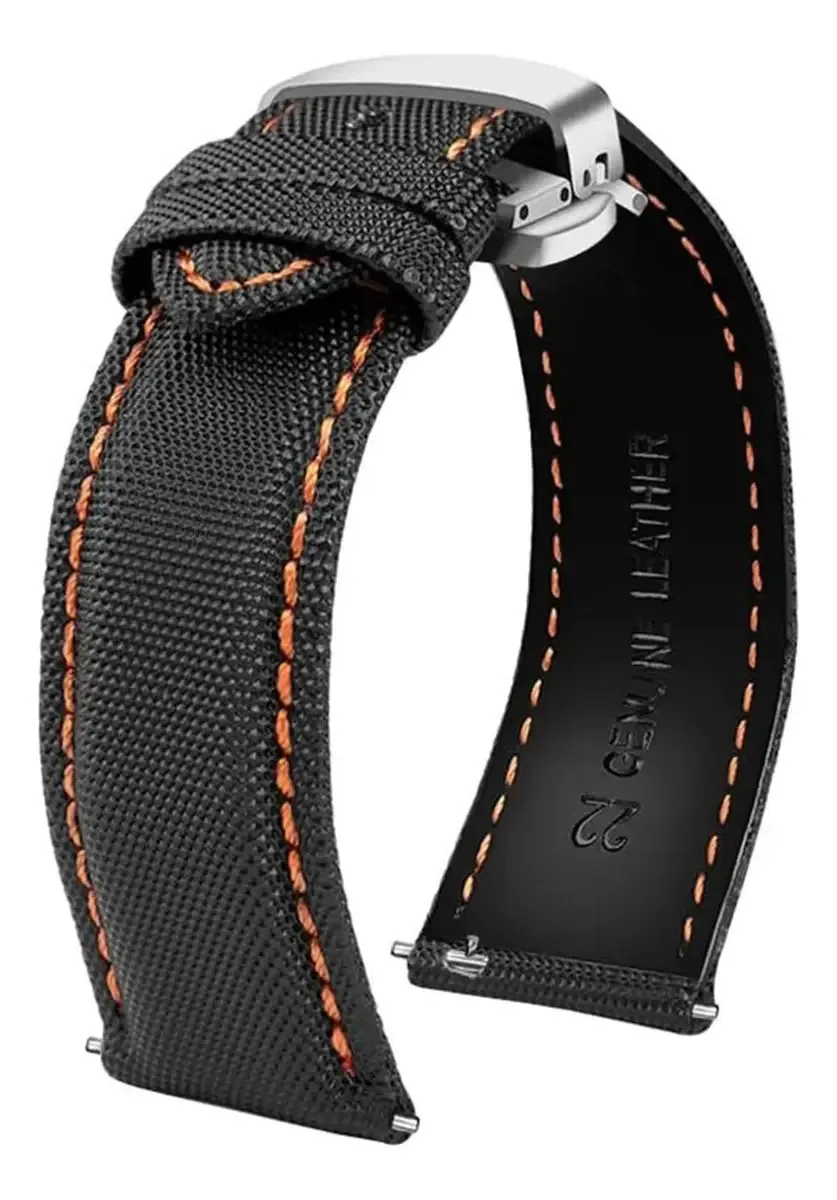 Pulseiras de Relógio de Liberação Rápida para Mulheres e Homens, Pulseiras de Relógio Elásticas de Substituição, 20 mm, 21 mm, 22 mm, 23 mm, 24 mm, Nylon + Pulseira de Relógio de Couro, Pulseira de...