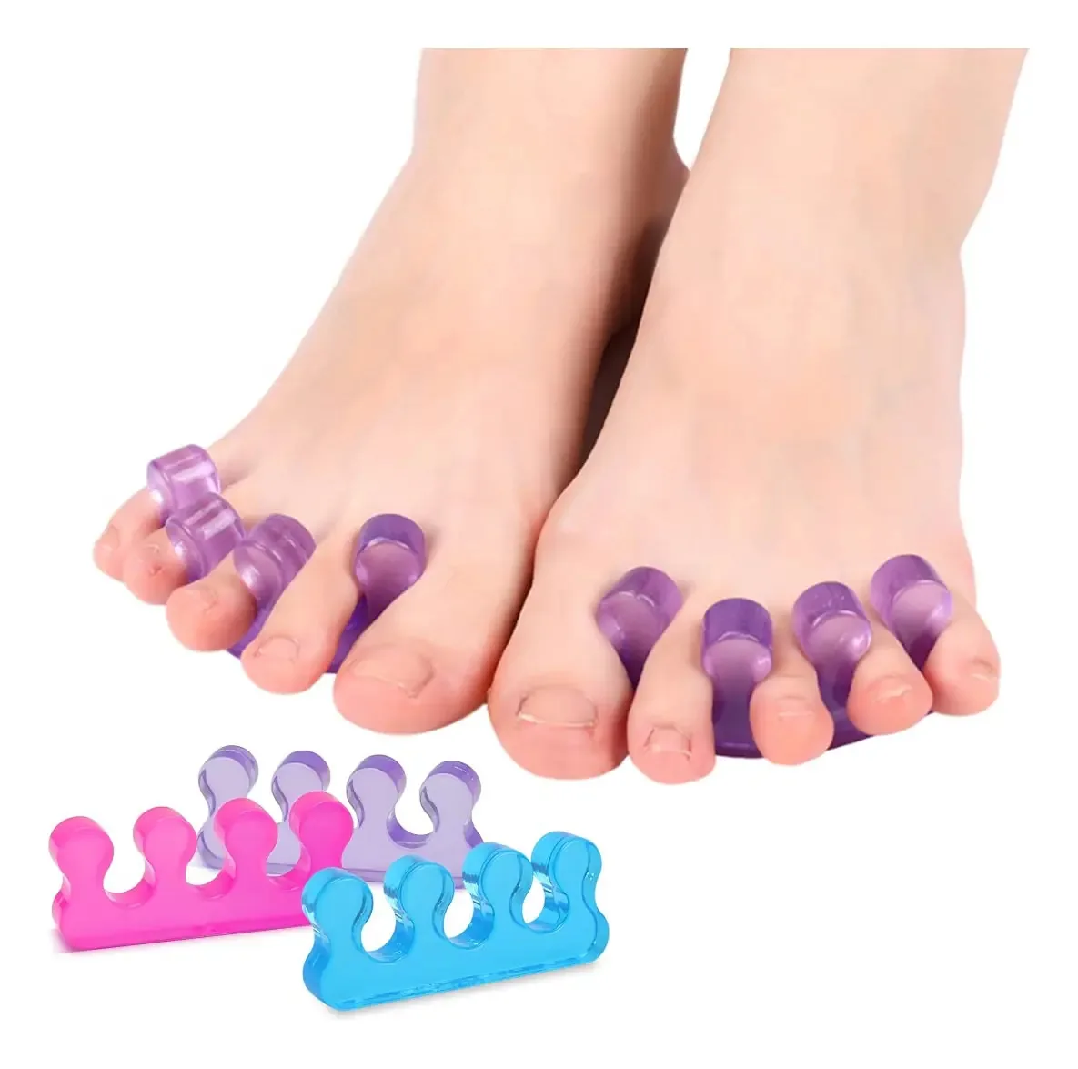 Separadores de dedos de pedicure para mulheres, separadores de pedicure