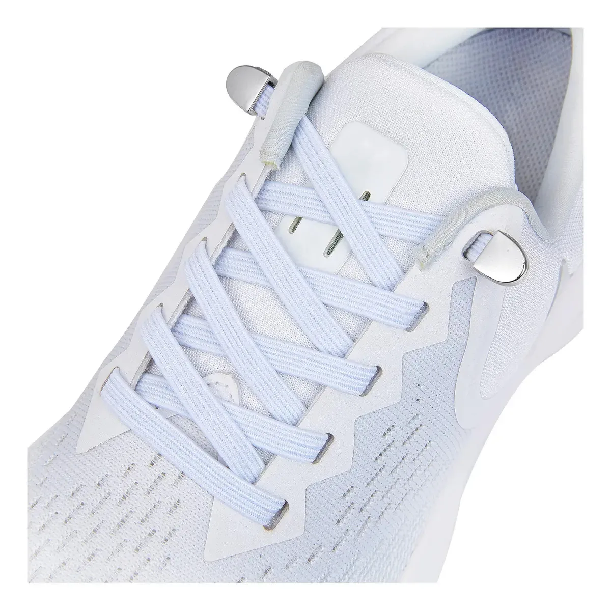 Cadarços elásticos para sapatos desamarrados, cadarços elásticos cor 1 branco