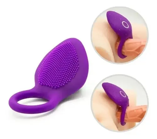 10 velocidades com par de escovas vibratórias de clitóris violeta C Ring