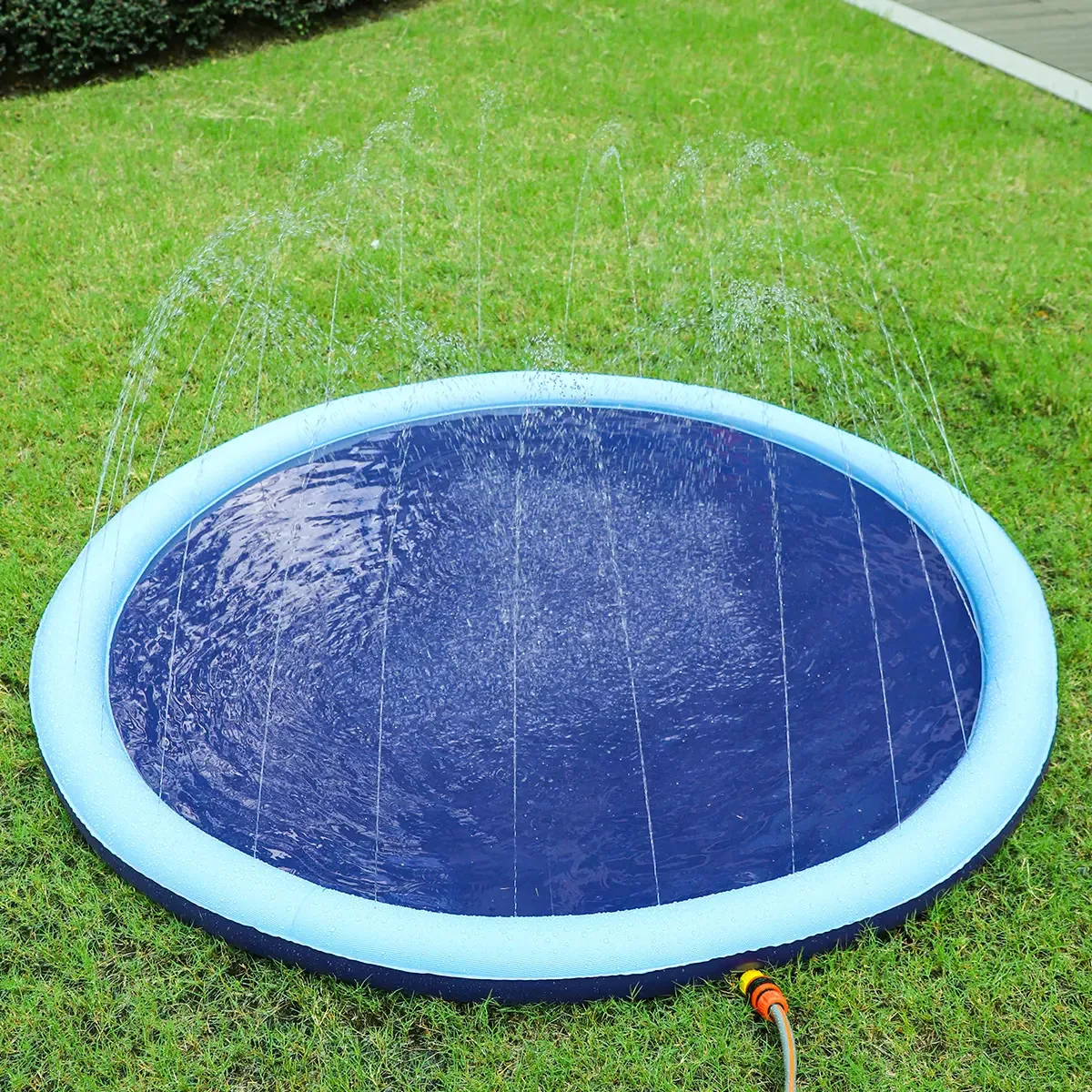 Splash Sprinkler Pad Infantil Inflável Piscina 170cm Cor Azul-escuro