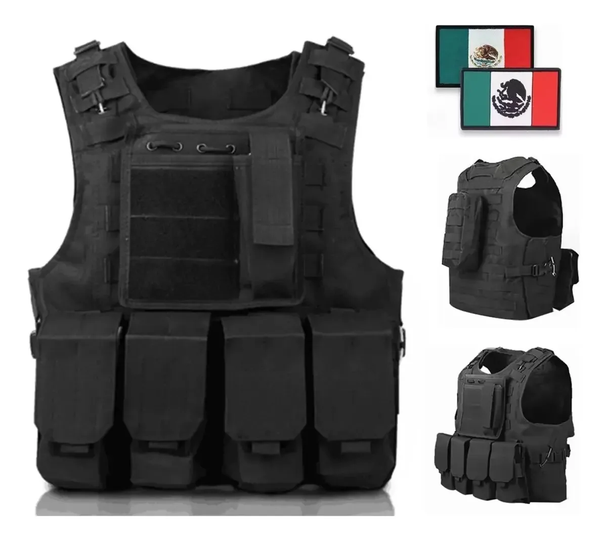 Colete tático militar e bolsas removíveis de paintball Airsoft