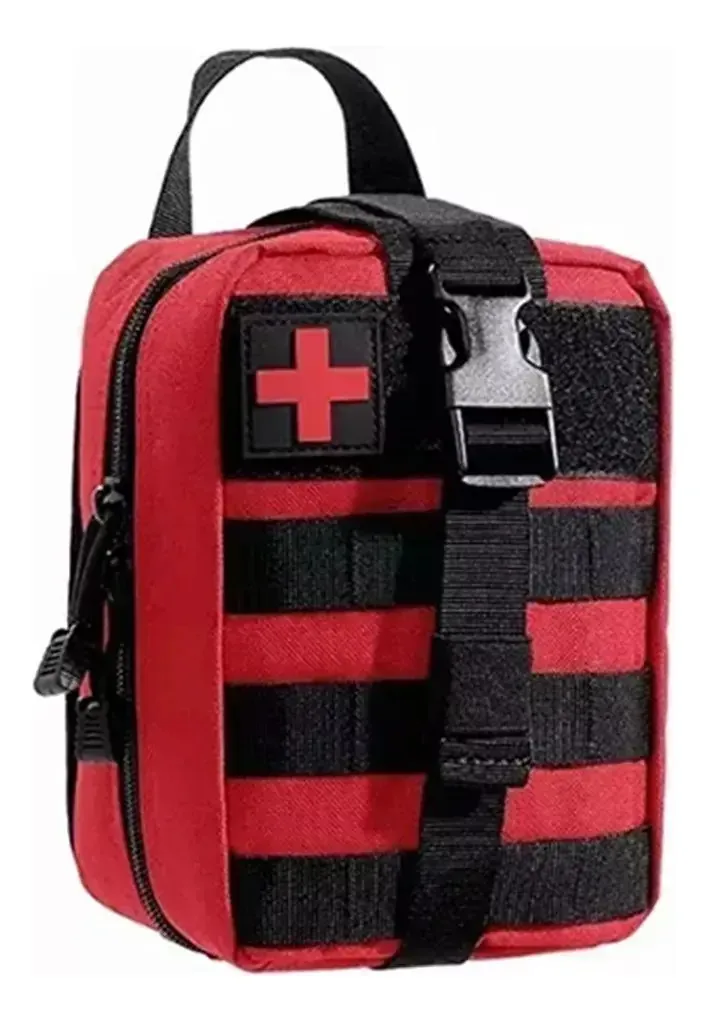 Kit tático paramédico: mochila, bolsa de acampamento vermelha, material de tecido