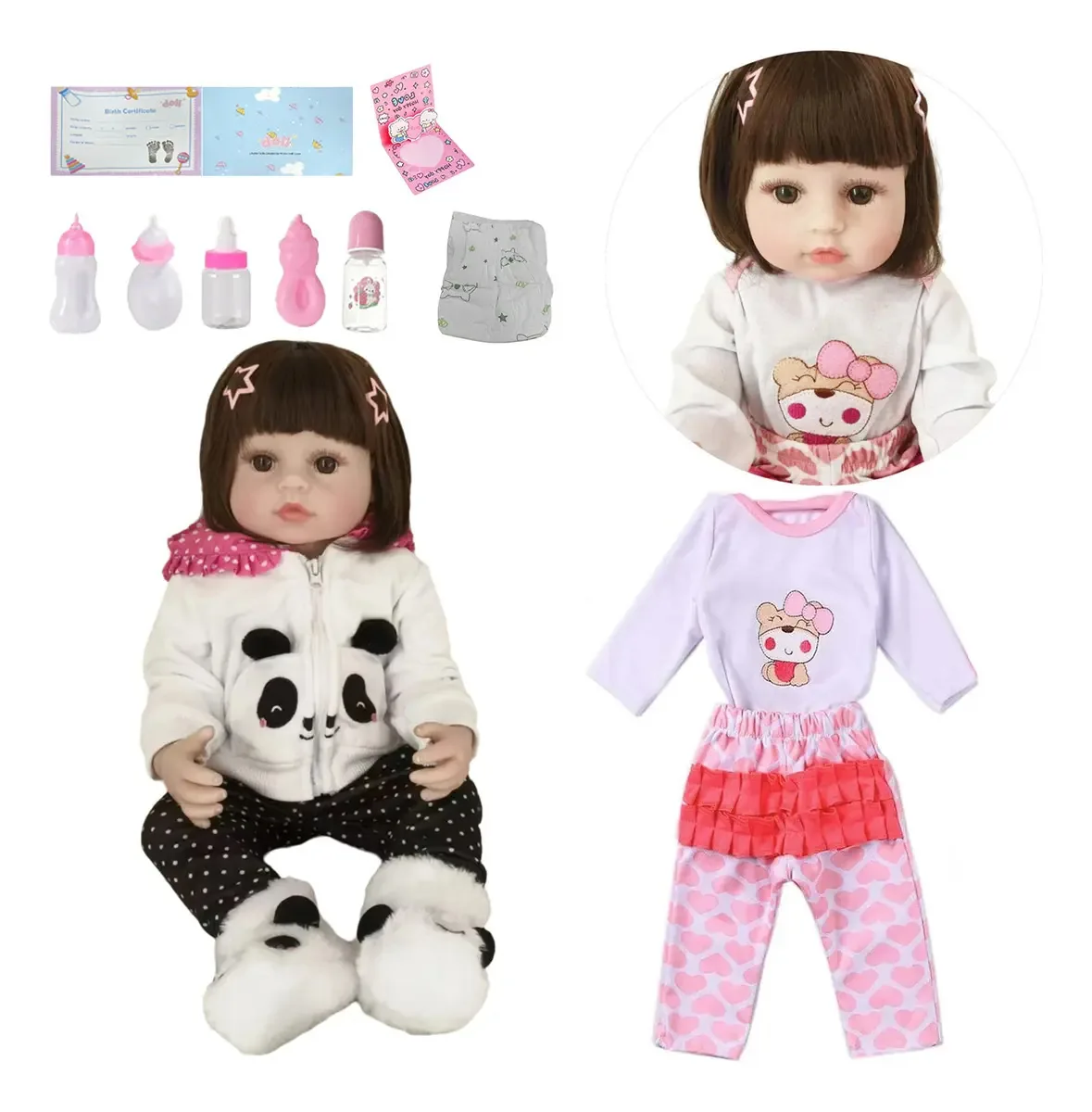 Boneca de silicone realista Reborn Reborn Reborn Reborn Reborn