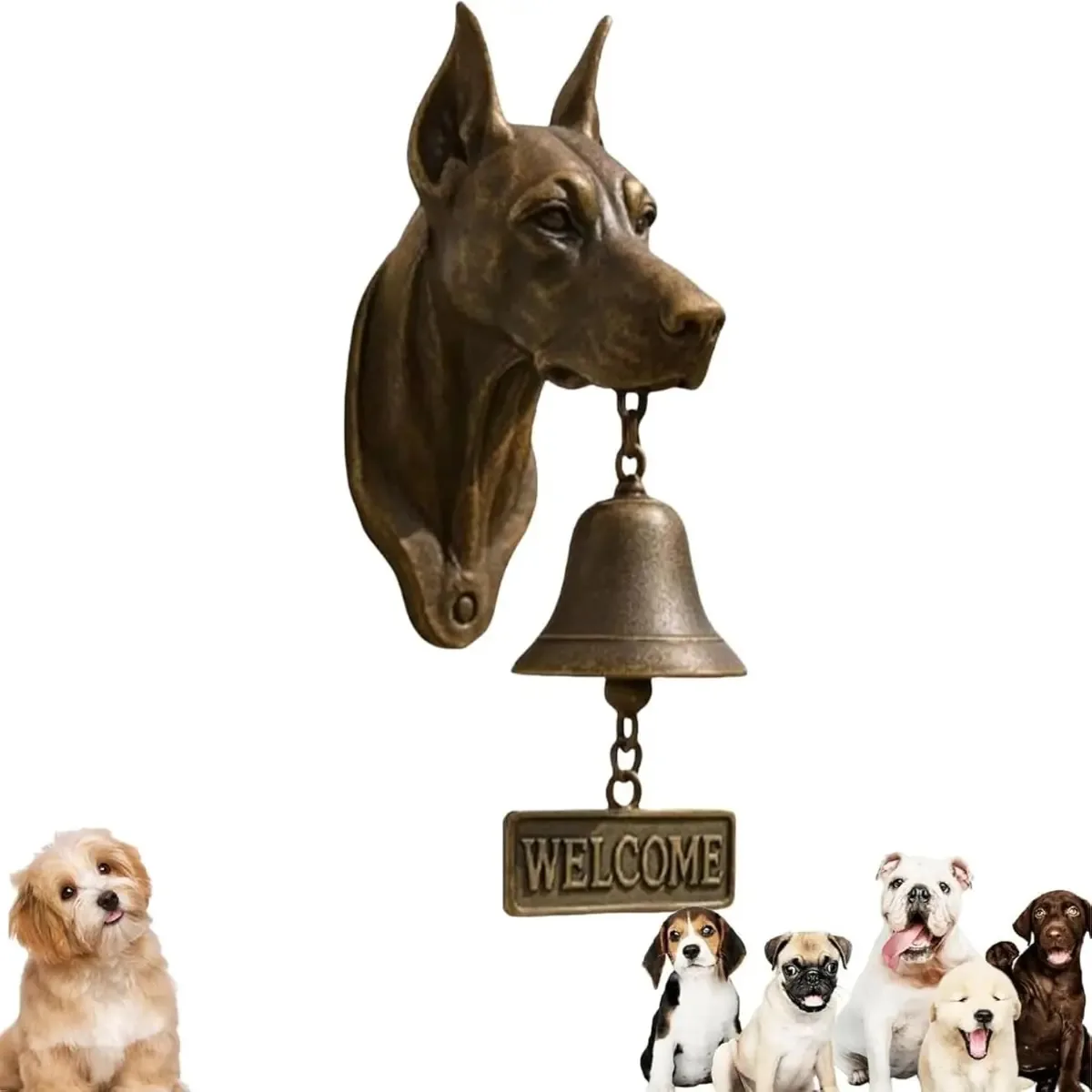 Campainhas 2025, campainhas de boas-vindas com motivos de cães Color Doberman