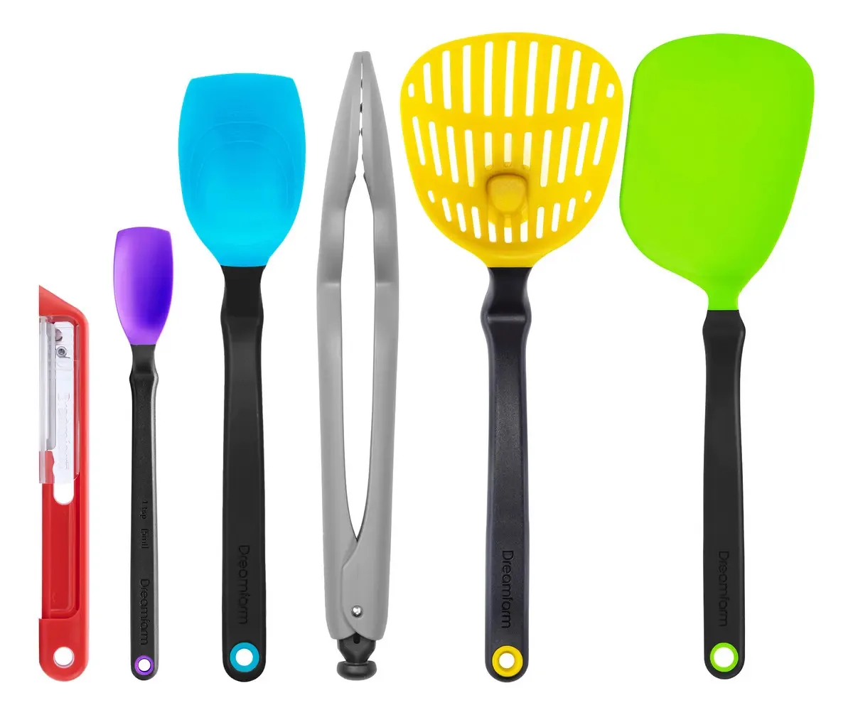 Conjunto X6 Dreamfarm Utensils, alicate, colheres, descascador, espátula