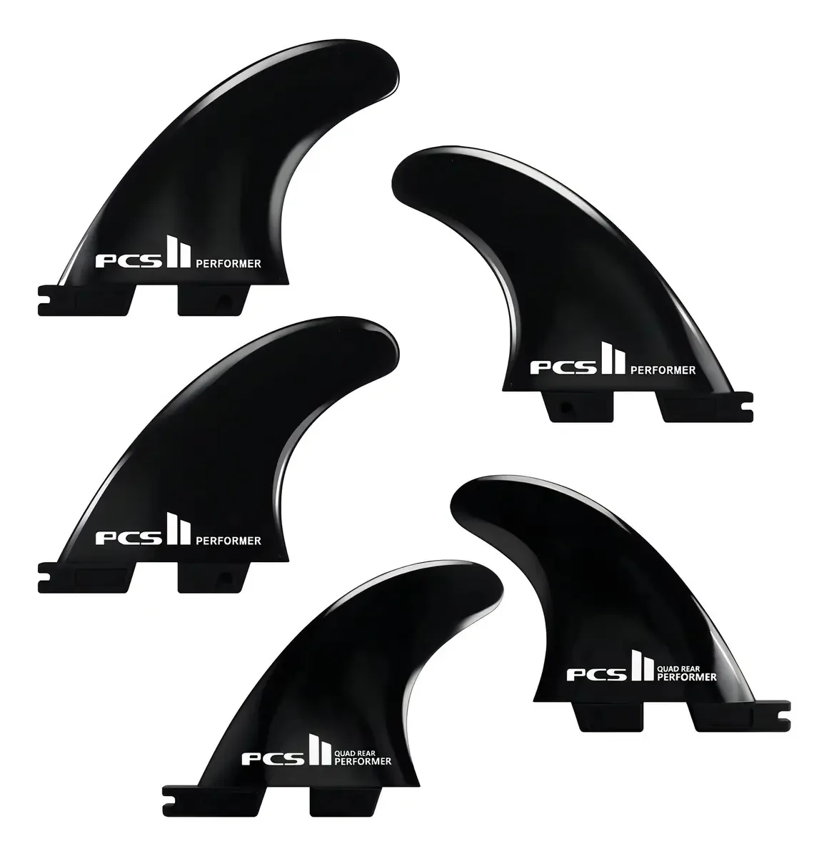5 Quilhas Tri Quad Fcs 2 Performer Média Preta Glass Flex