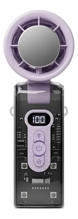 Ventilador de refrigeração portátil dobrável, cor violeta