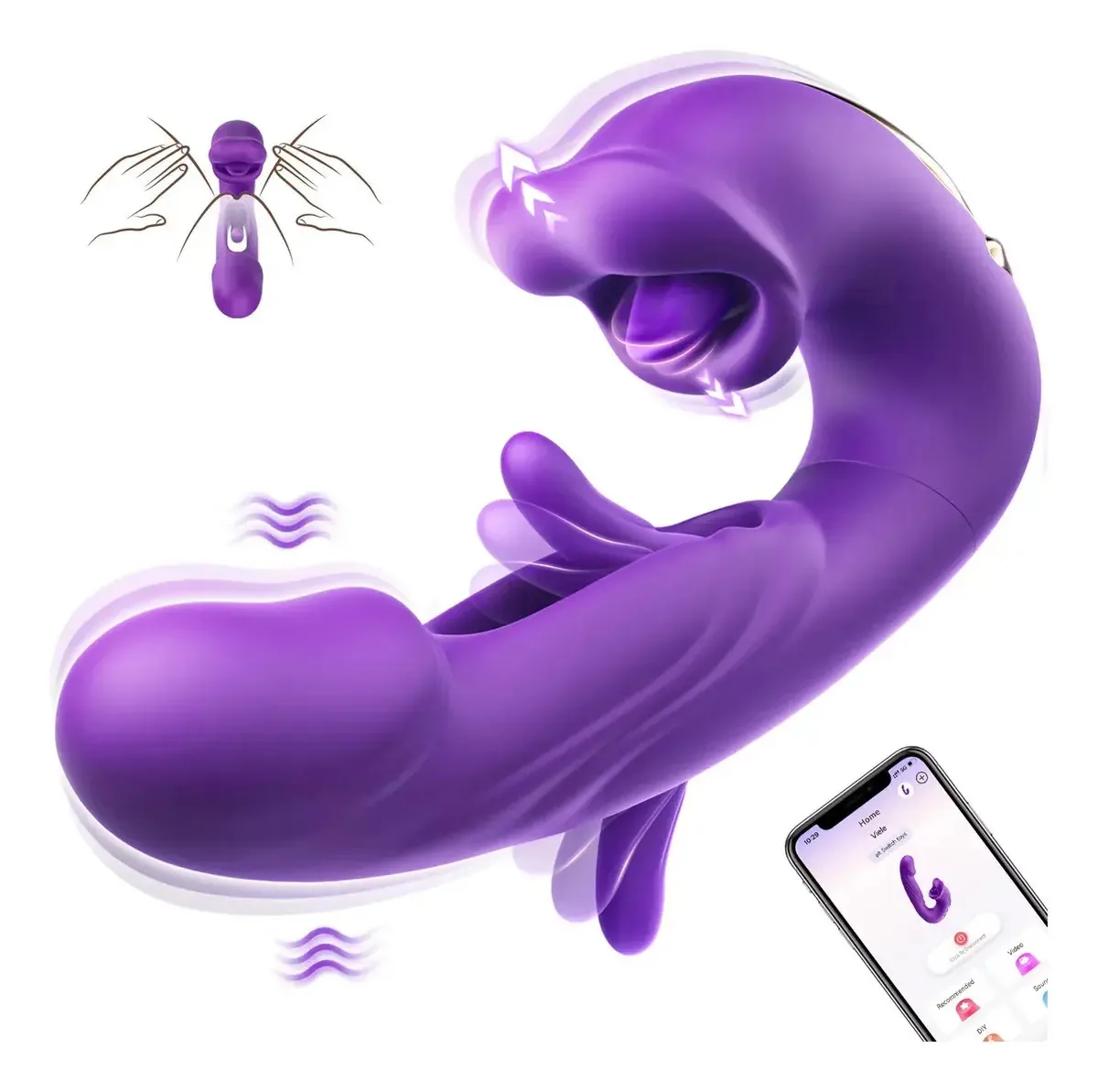 Brinquedo sexual Flapping Vibrators com 7 modos de lamber