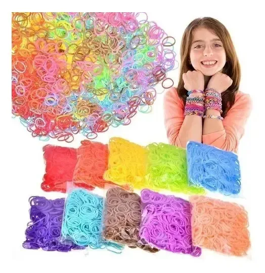 Gomas para montar pulseiras + Agulha+Ganchos + Frete