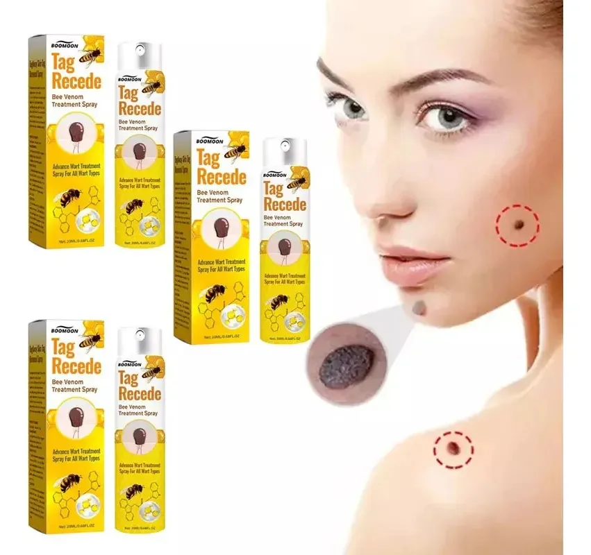 3 peças Tag Recede Bee, Tag Recede Bee Spray para mulheres e cor amarela
