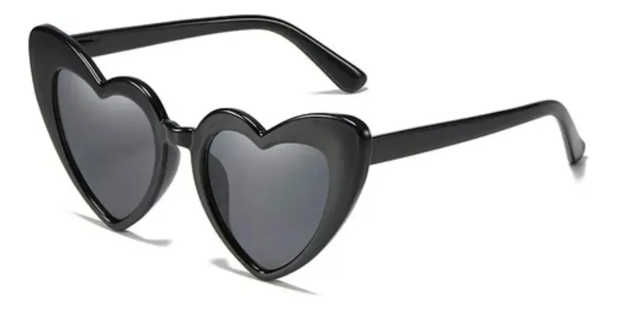 10 Peças De Óculos De Sol Heart, Acessórios De Moda, Lentes Cor Preto