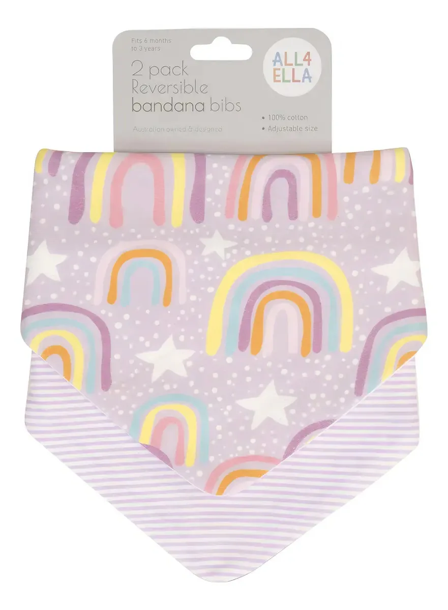 Babadores de bandana reversíveis All4ella para bebês e crianças