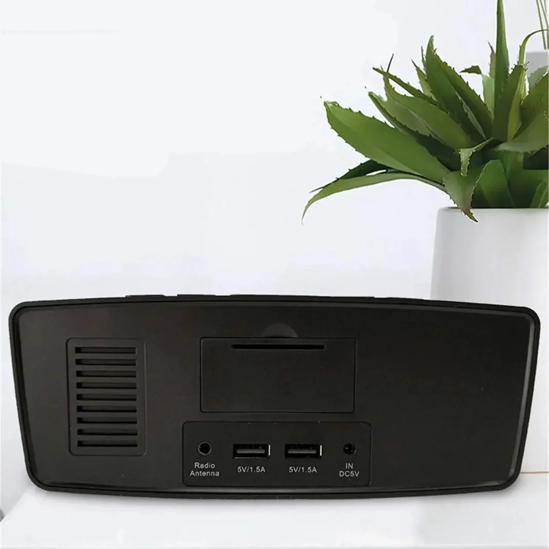 Relógio Despertador Silted com Rádio AM/FM, Relógio Despertador LED, Cor da Luz Ajustável, Porta de Carregamento USB Duplo, Luz, Mesa de Cabeceira, Brilho, Relógio de Sono Ajustável