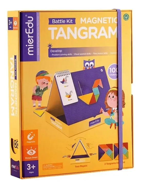 Conjunto de brinquedos amarelo MireDu Tangram para bonecas e bonecas