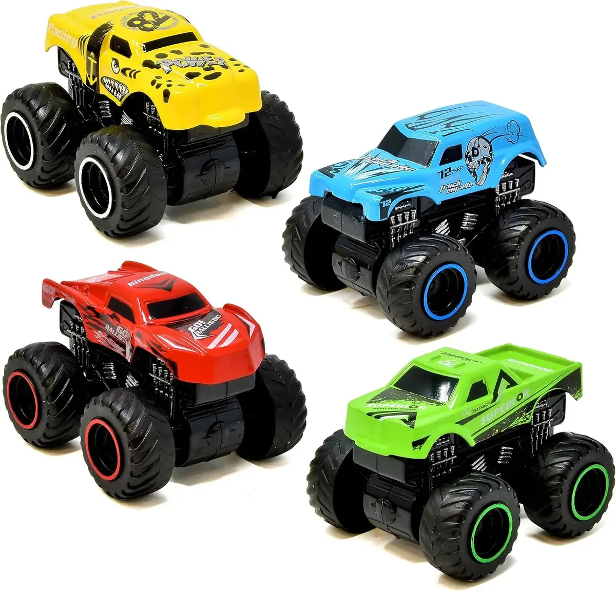 Lançador de carros de brinquedo Monster Trucks, colorido, multicolorido
