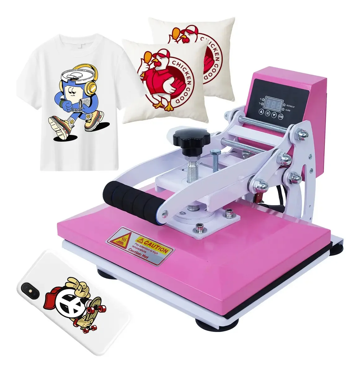 Prensa Térmica Mecolour 23x30cm Rosa Sublimação 750W